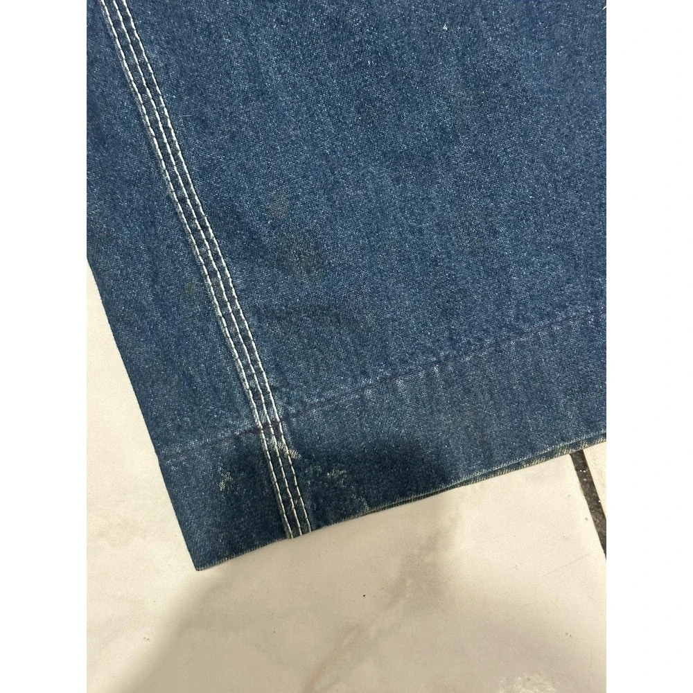 VTG Pointer Brand Low Back Bib Denim Overalls Size 36 x 30 Made In USA Workwear